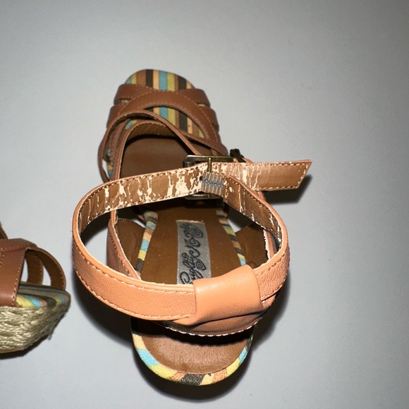 Naughty Monkey *Aztec* tan leather 70s style platform boho sandals 7 - Picture 8 of 10